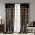 Aubrey Jacquard Black Curtain Panel Pair 50x84" (Set of 2)