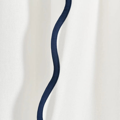 Coastal Chic Scallop Edge Window Curtain 2 Panels Set, Dark Blue 52" W X 96" L,2pcs
