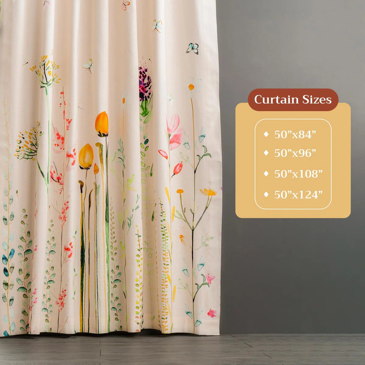 Maison d' Hermine Curtains for Living Room 100% Cotton 96 inch Length Two Panel Light Filtering Curtains for Windows with Rod and Loop Pockets Valentines Day Gifts (Botanical Fresh, 50"W x 96"L) (Set of 2)