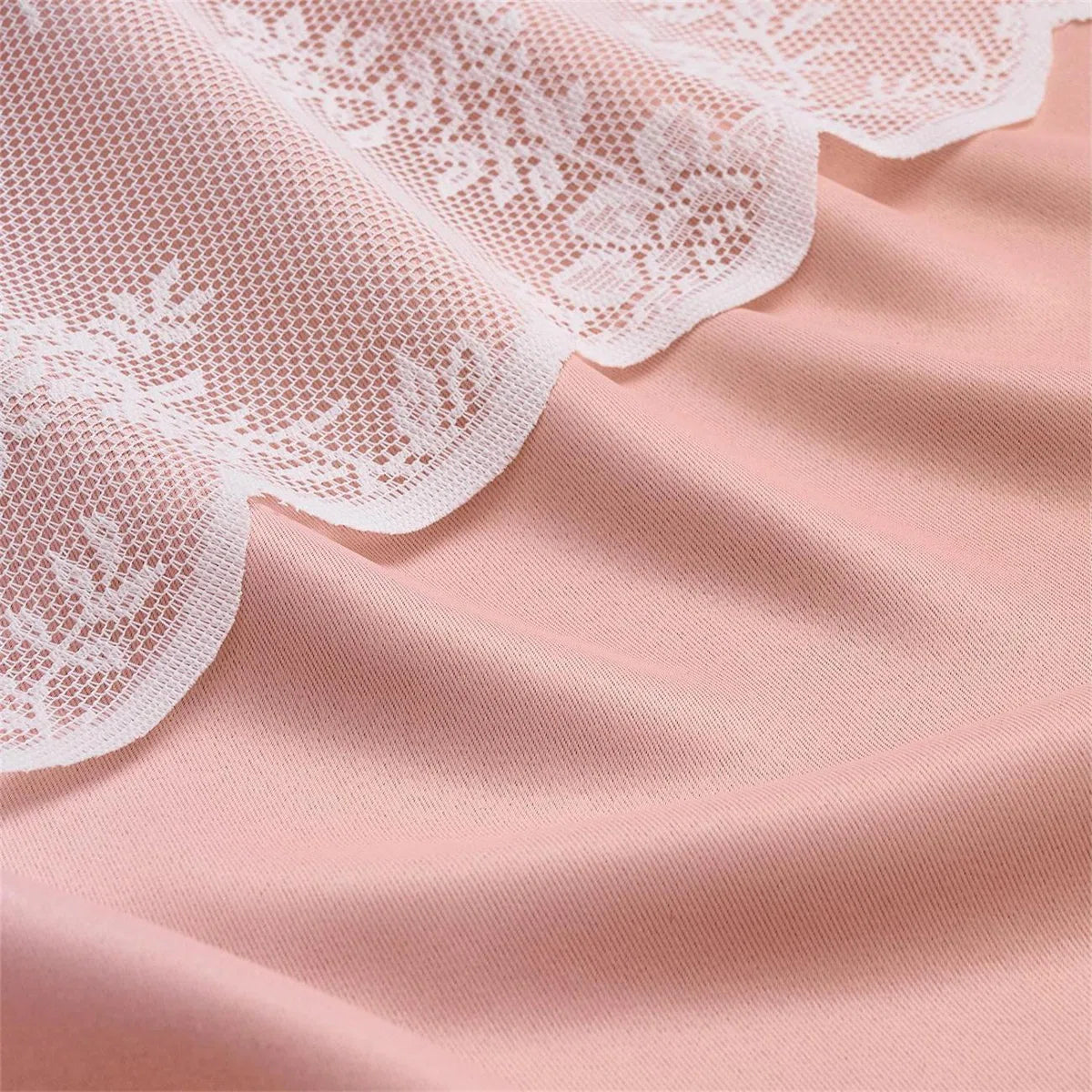 Ombre Blackout Curtains 4 Pcs Set Mix & Matched - 2 Pcs Leaf Sheer Lace & 2 Pcs Ombre Blackout Room Darkening Window Curtains for Bed Room Living Room 84 Inch Long Grommet Thermal Insulated Sunlight Blocking Noise Reducing Pink Color (Set of 4)