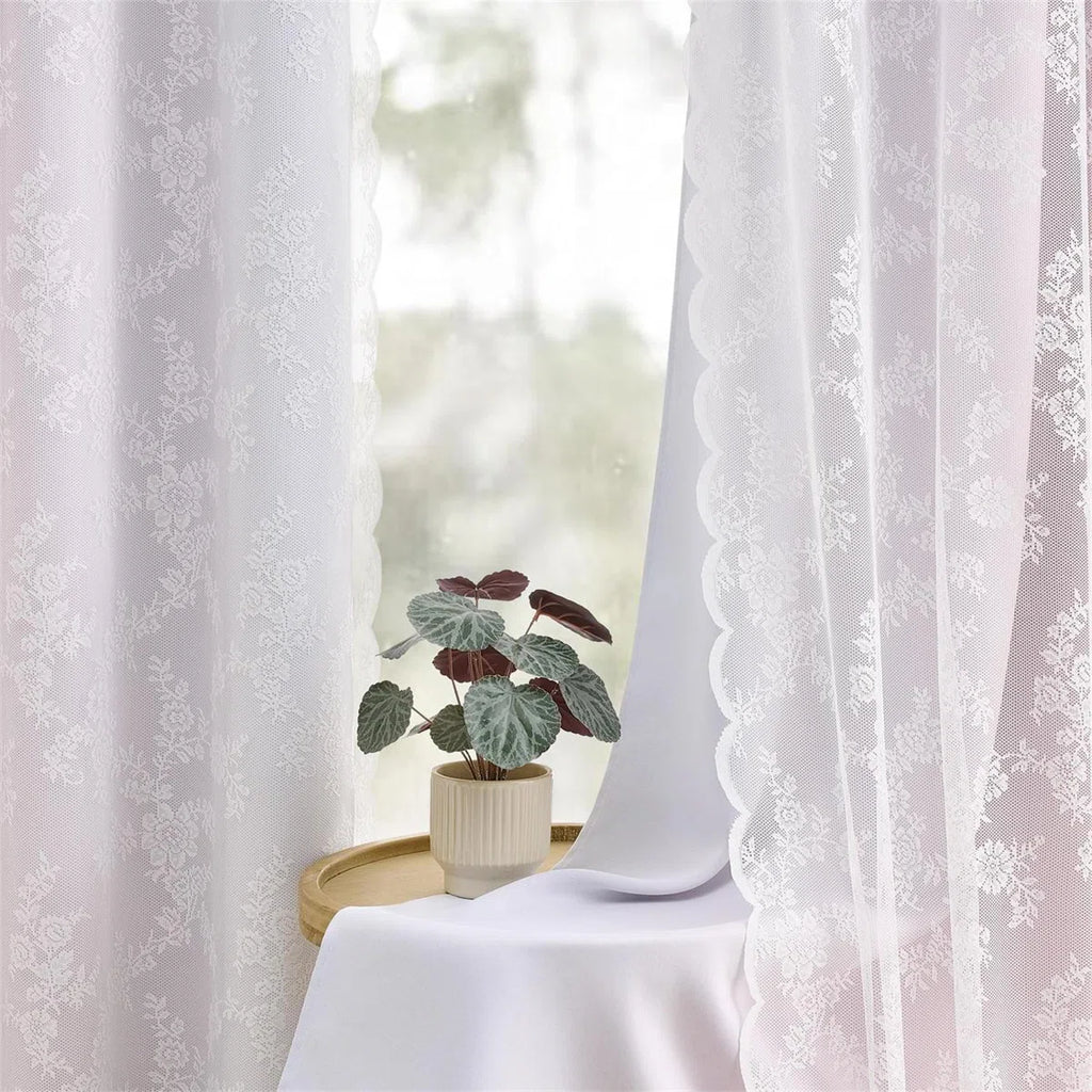 Ombre Blackout Curtains 4 Pcs Set Mix & Matched - 2 Pcs Leaf Sheer Lace & 2 Pcs Ombre Blackout Room Darkening Window Curtains for Bed Room Living Room 84 Inch Long Grommet Thermal Insulated Sunlight Blocking Noise Reducing Pink Color (Set of 4)