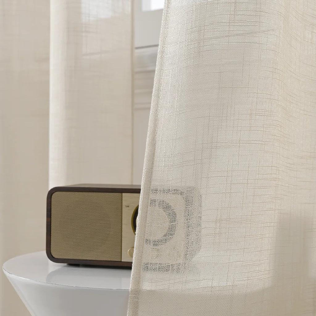 Draycott Polyester Linen like Textured Gromments Curtain Pair (Set of 2)