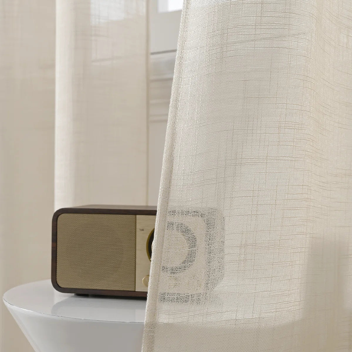 Draycott Polyester Linen like Textured Gromments Curtain Pair (Set of 2)