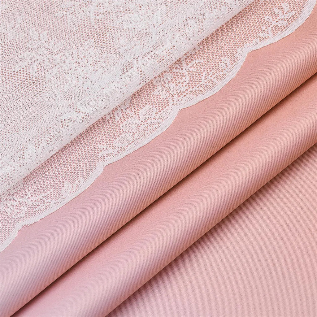 Ombre Blackout Curtains 4 Pcs Set Mix & Matched - 2 Pcs Leaf Sheer Lace & 2 Pcs Ombre Blackout Room Darkening Window Curtains for Bed Room Living Room 84 Inch Long Grommet Thermal Insulated Sunlight Blocking Noise Reducing Pink Color (Set of 4)