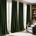 Velvet Blackout Curtains Thermal Insulated Room Darkening Drapes with Rod Pocket/Back Tab/Shower Hook Hanging Options for Bedroom Privacy, 2 Panels