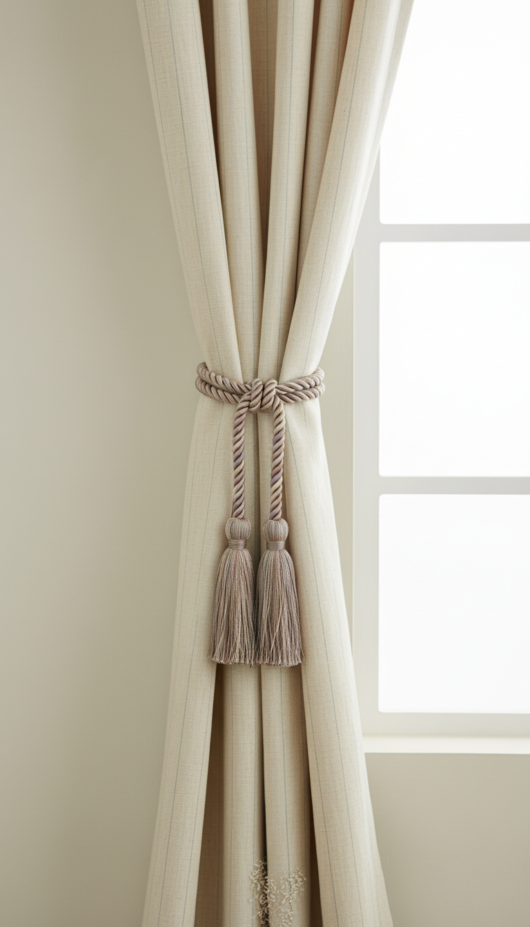 Braided Rope Curtain Tie-Back with Loop