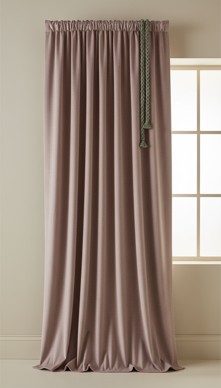 Velvet Drapery Panel with Weighted Hem